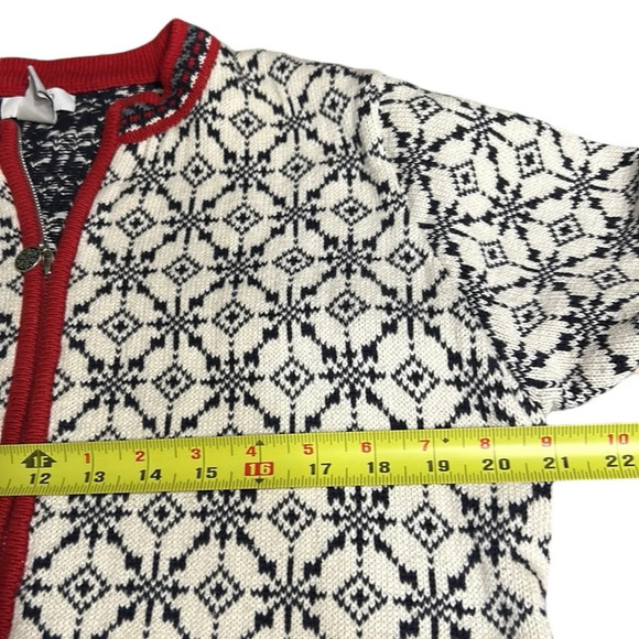 Northern Reflections colorful chunky knit  sweater,cotton,front zip,thick,EC - Picture 9 of 14